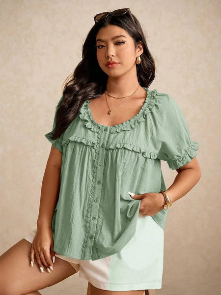 Boheme Junction Plus Size Tops PLUS SIZE Carla Top - Mint