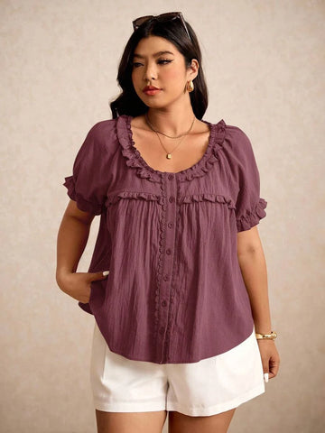 Boheme Junction Plus Size Tops PLUS SIZE Carla Top - Mulberry