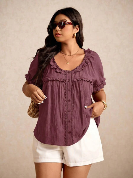 Boheme Junction Plus Size Tops PLUS SIZE Carla Top - Mulberry