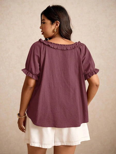 Boheme Junction Plus Size Tops PLUS SIZE Carla Top - Mulberry