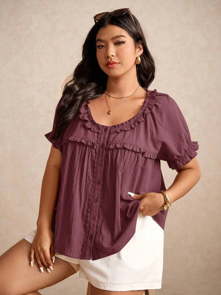 Boheme Junction Plus Size Tops PLUS SIZE Carla Top - Mulberry