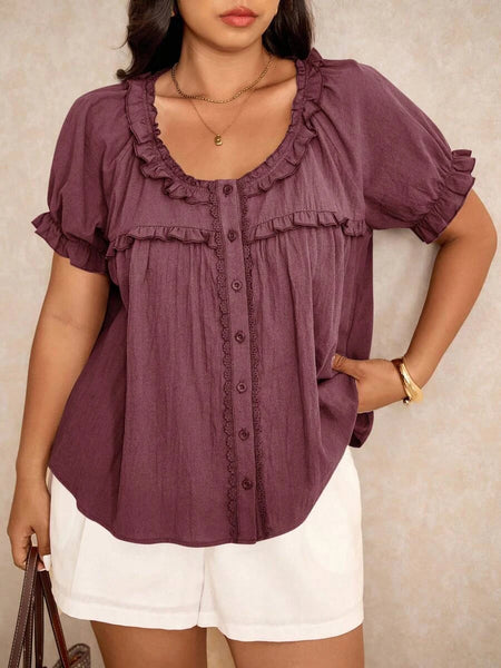 Boheme Junction Plus Size Tops PLUS SIZE Carla Top - Mulberry