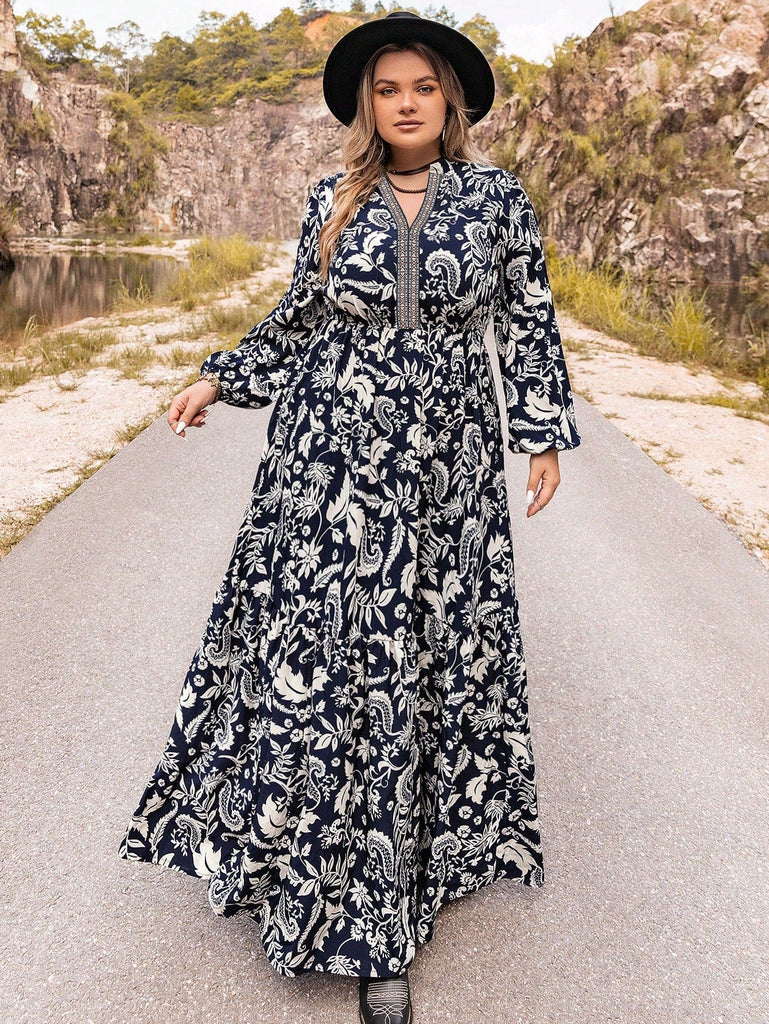 PLUS SIZE Carrie Maxi Dress - Dark Navy | Boho Plus Size Dress