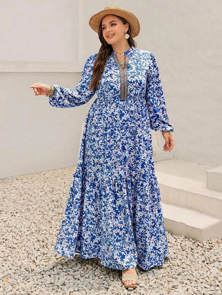 PLUS SIZE Carrie Maxi Dress - Light Blue-Plus Size Dresses- Boheme Junction