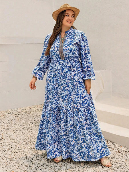 PLUS SIZE Carrie Maxi Dress - Light Blue-Plus Size Dresses- Boheme Junction
