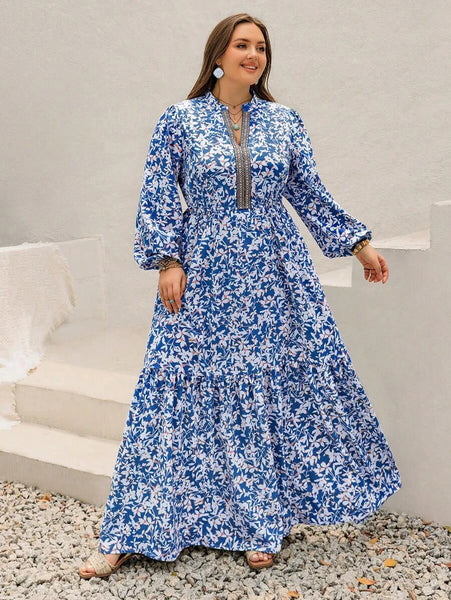 PLUS SIZE Carrie Maxi Dress - Light Blue-Plus Size Dresses- Boheme Junction
