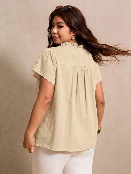Boheme Junction Plus Size Tops PLUS SIZE Celia Top - Beige
