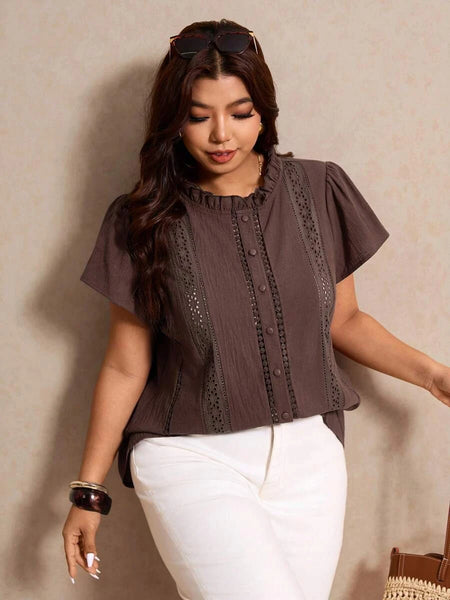 Boheme Junction Plus Size Tops PLUS SIZE Celia Top - Chocolate