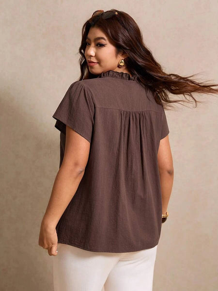 Boheme Junction Plus Size Tops PLUS SIZE Celia Top - Chocolate