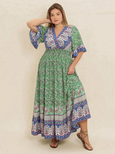 PLUS SIZE Chantelle Maxi Dress - Black-Plus Size Dresses- Boheme Junction