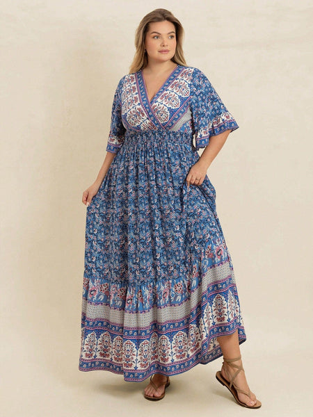 PLUS SIZE Chantelle Maxi Dress-Plus Size Dresses- Boheme Junction