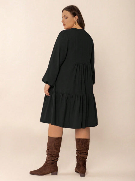 BOHEME JUNCTION Plus Size Dresses PLUS SIZE Cheri Midi Dress - Black
