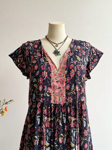 PLUS SIZE Cory Maxi Dress - Navy-Plus Size Dresses- Boheme Junction