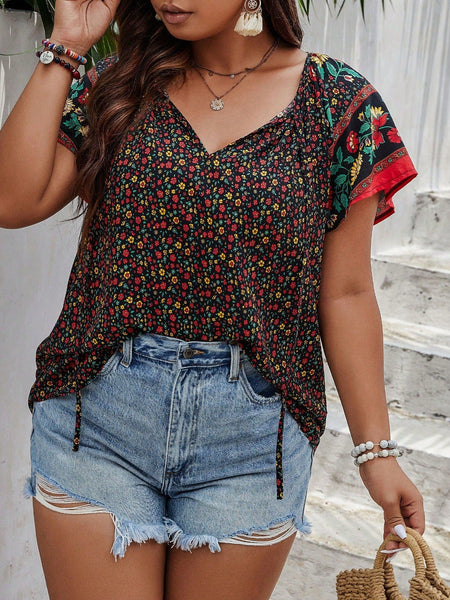 PLUS SIZE Dahlia Top - Black | ONE LEFT-Tops- Boheme Junction