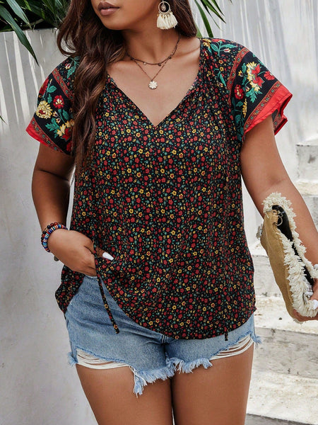 PLUS SIZE Dahlia Top - Black | ONE LEFT-Tops- Boheme Junction