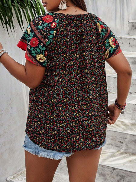 PLUS SIZE Dahlia Top - Black | ONE LEFT-Tops- Boheme Junction