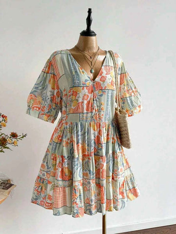 PLUS SIZE Danni Mini Dress - Pastel