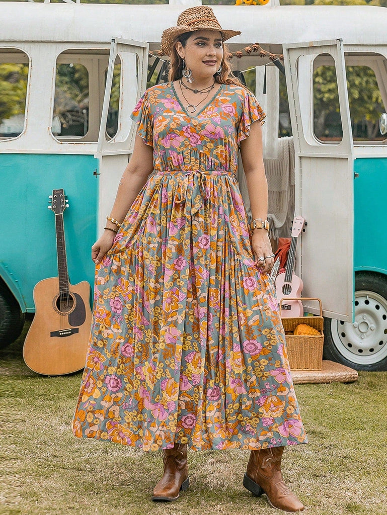 PLUS SIZE Edin Maxi Dress - Pink-Plus Size Dresses- Boheme Junction
