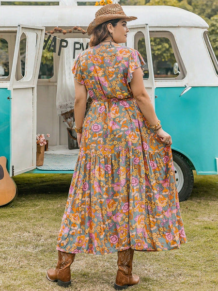PLUS SIZE Edin Maxi Dress - Pink-Plus Size Dresses- Boheme Junction