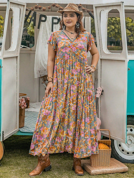 PLUS SIZE Edin Maxi Dress - Pink-Plus Size Dresses- Boheme Junction