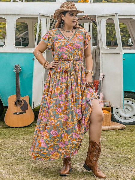 PLUS SIZE Edin Maxi Dress - Pink-Plus Size Dresses- Boheme Junction