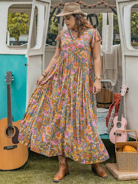 PLUS SIZE Edin Maxi Dress - Pink-Plus Size Dresses- Boheme Junction