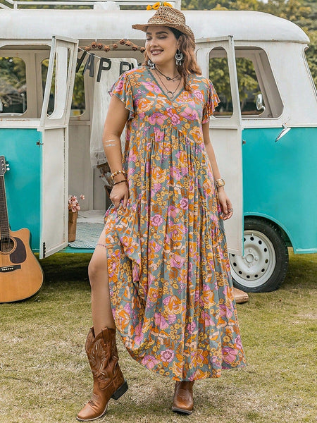 PLUS SIZE Edin Maxi Dress - Pink-Plus Size Dresses- Boheme Junction