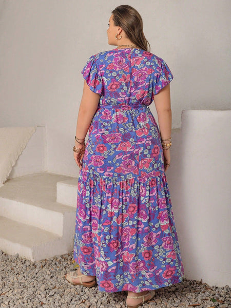 PLUS SIZE Edin Maxi Dress - Purple-Plus Size Arabian Dresses- Boheme Junction