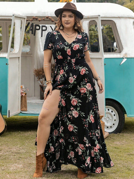 PLUS SIZE Evan Maxi Dress - Black-Plus Size Dresses- Boheme Junction