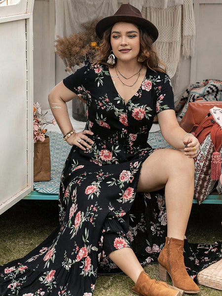 PLUS SIZE Evan Maxi Dress - Black-Plus Size Dresses- Boheme Junction