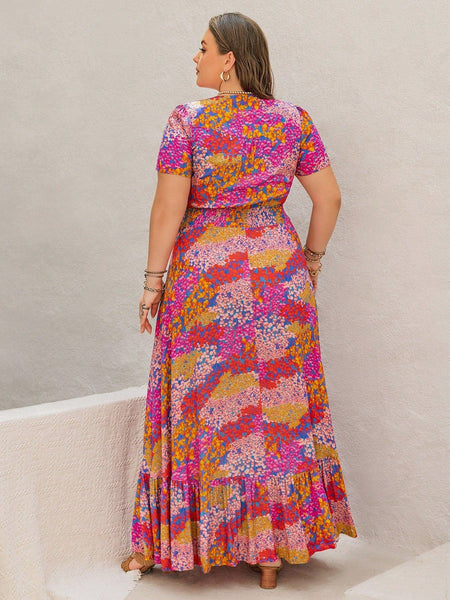 PLUS SIZE Evan Maxi Dress - Pink-Plus Size Dresses- Boheme Junction