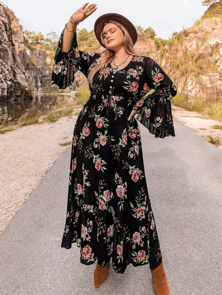 PLUS SIZE Finley Maxi Dress - Black | Boho PLUS SIZE Dress