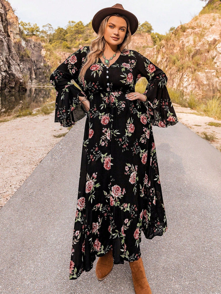 PLUS SIZE Finley Maxi Dress - Black | Boho PLUS SIZE Dress