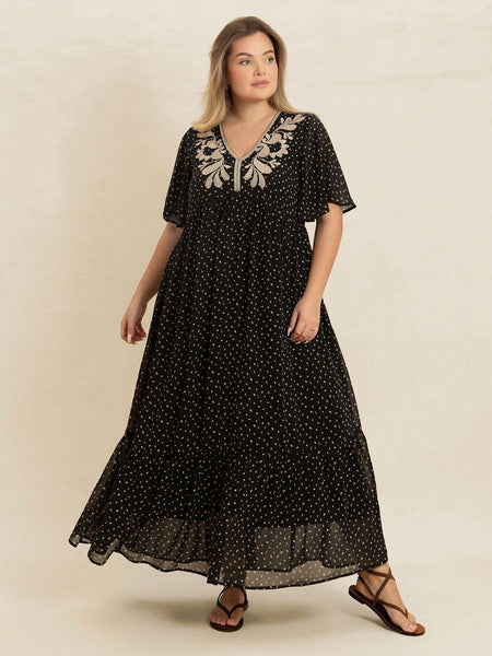 PLUS SIZE Hudson Maxi Dress-Plus Size Arabian Dresses- Boheme Junction