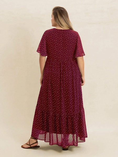 PLUS SIZE Hudson Maxi Dress - Burgundy-Plus Size Dresses- Boheme Junction