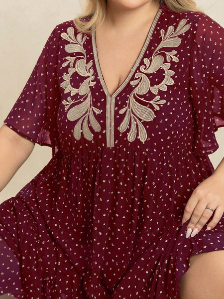 PLUS SIZE Hudson Maxi Dress - Burgundy-Plus Size Dresses- Boheme Junction