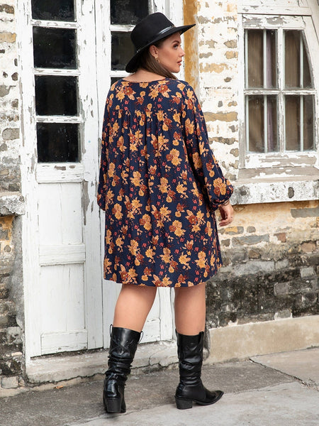 PLUS SIZE Iris Mini Dress - Navy | LAST SIZES-Plus Size Dresses- Boheme Junction