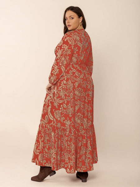 PLUS SIZE Janelle Maxi Dress - Red-Plus Size Dresses- Boheme Junction