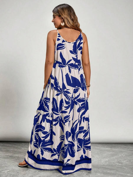 PLUS SIZE Jarah Maxi Dress - Blue-Plus Size Dresses- Boheme Junction