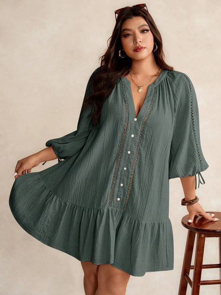 Boheme Junction Plus Size Dresses PLUS SIZE June Mini Dress - Green