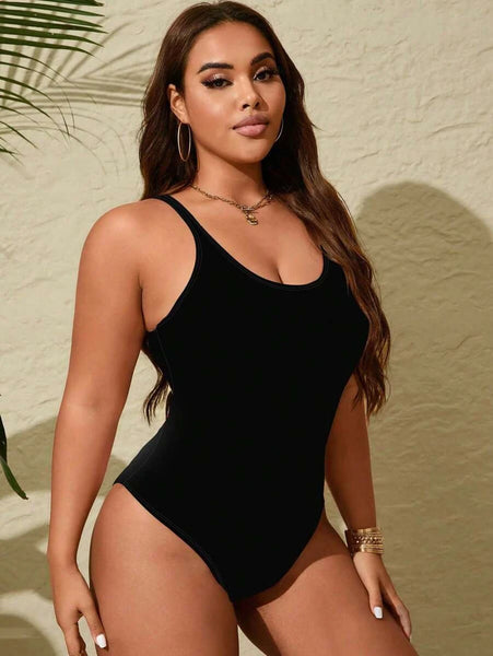 PLUS SIZE Kait One Piece Swimsuit - Black-Women Plus Beachwear- Boheme Junction