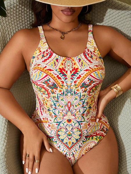 PLUS SIZE Kait One Piece Swimsuit - White-Women Plus Beachwear- Boheme Junction