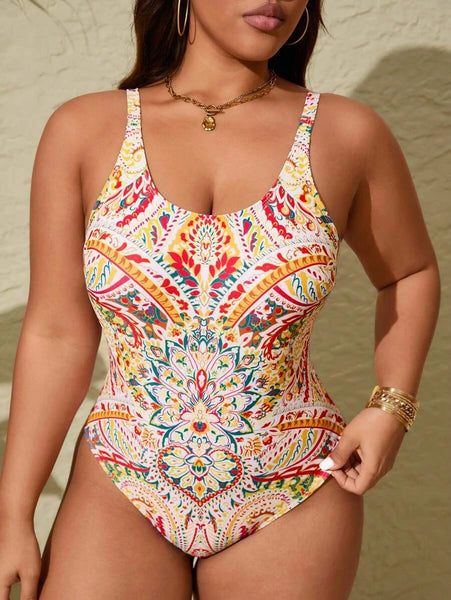 PLUS SIZE Kait One Piece Swimsuit - White-Women Plus Beachwear- Boheme Junction