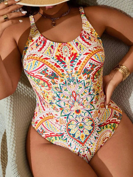 PLUS SIZE Kait One Piece Swimsuit - White-Women Plus Beachwear- Boheme Junction