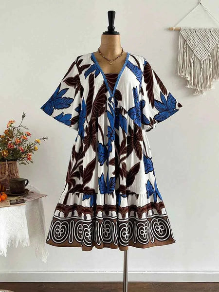 PLUS SIZE Kalea Midi Dress - Blue-Plus Size Dresses- Boheme Junction