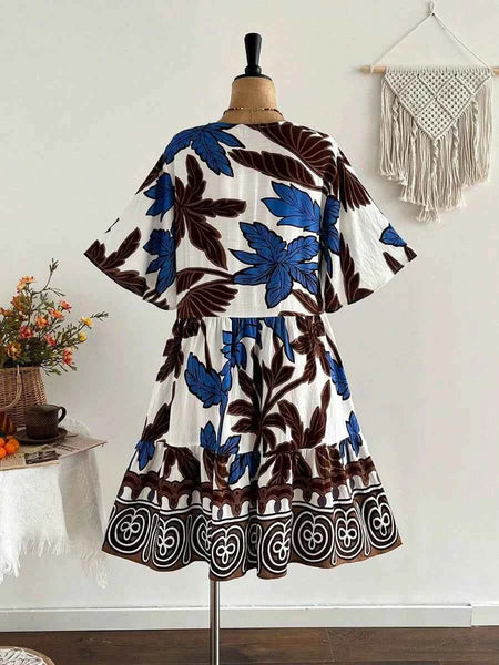PLUS SIZE Kalea Midi Dress - Blue-Plus Size Dresses- Boheme Junction