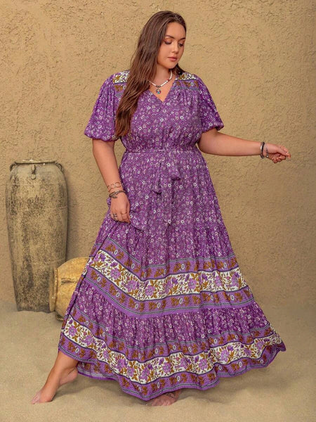 PLUS SIZE Lourdes Maxi Dress-Plus Size Dresses- Boheme Junction