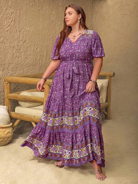 PLUS SIZE Lourdes Maxi Dress-Plus Size Dresses- Boheme Junction