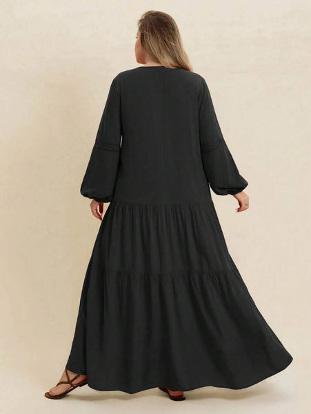 PLUS SIZE Nyles Maxi Dress - Black-Plus Size Dresses- Boheme Junction