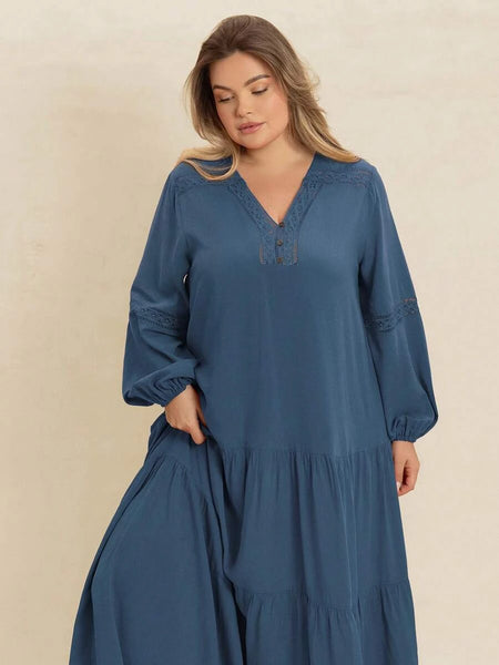 Boheme Junction Plus Size Dresses PLUS SIZE Nyles Maxi Dress - Blue